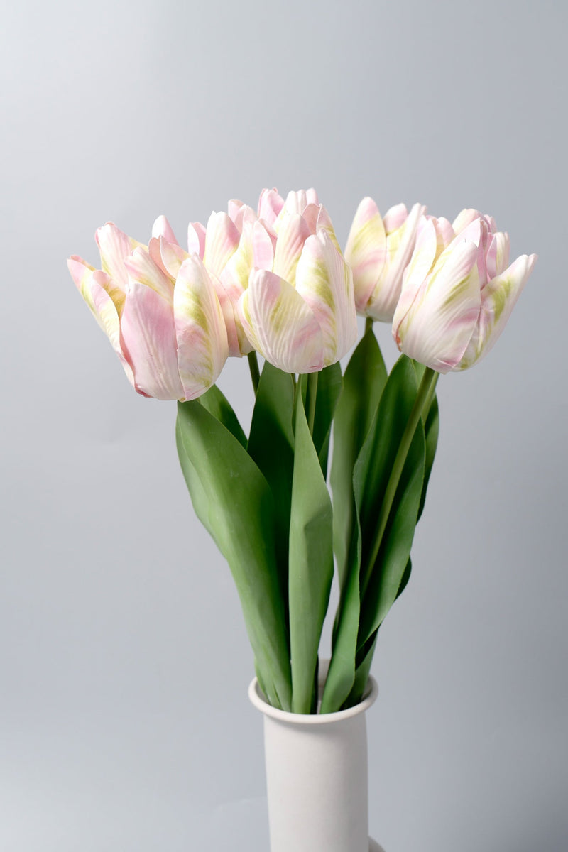 20 Inch Artificial Pink Tulip Flowers 10 Stems Bulk Silk Tulips
