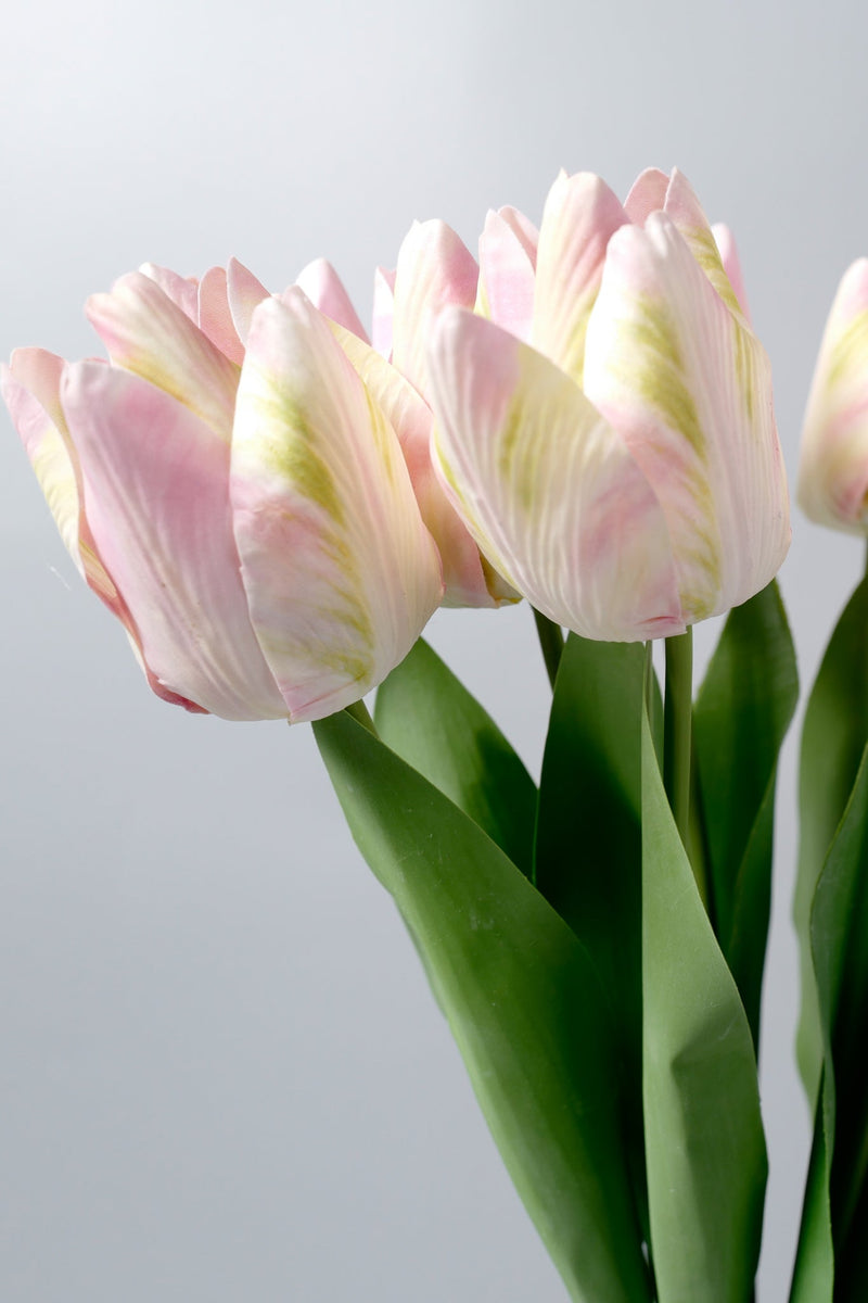 20 Inch Artificial Pink Tulip Flowers 10 Stems Bulk Silk Tulips