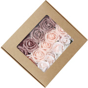 Champagne Mixed Rose Artificial Flowers 12 Inch Real Touch 10 Pcs with Stems Bulk Wholesale