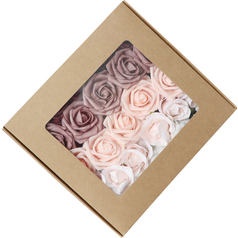 Champagne Mixed Rose Artificial Flowers 12 Inch Real Touch 10 Pcs with Stems Bulk Wholesale