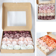 Champagne Mixed Rose Artificial Flowers 12 Inch Real Touch 10 Pcs with Stems Bulk Wholesale