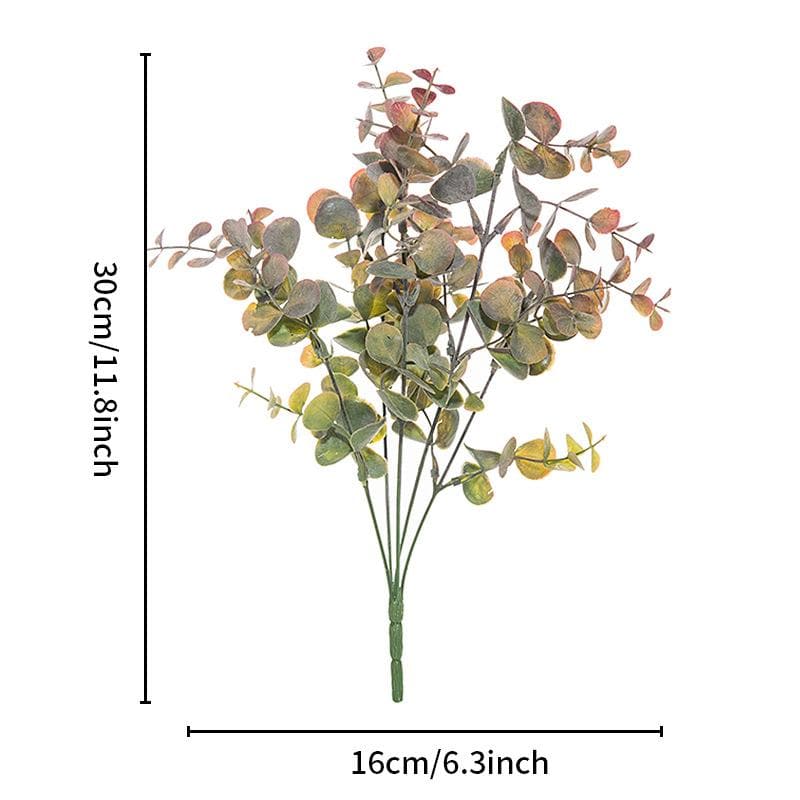 Artificial Eucalyptus Bush 12 Inch 10 Pcs Bulk Silk Green Leaves Branches