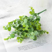 Artificial Eucalyptus Bush 12 Inch 10 Pcs Bulk Silk Green Leaves Branches