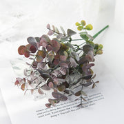 Artificial Eucalyptus Bush 12 Inch 10 Pcs Bulk Silk Green Leaves Branches