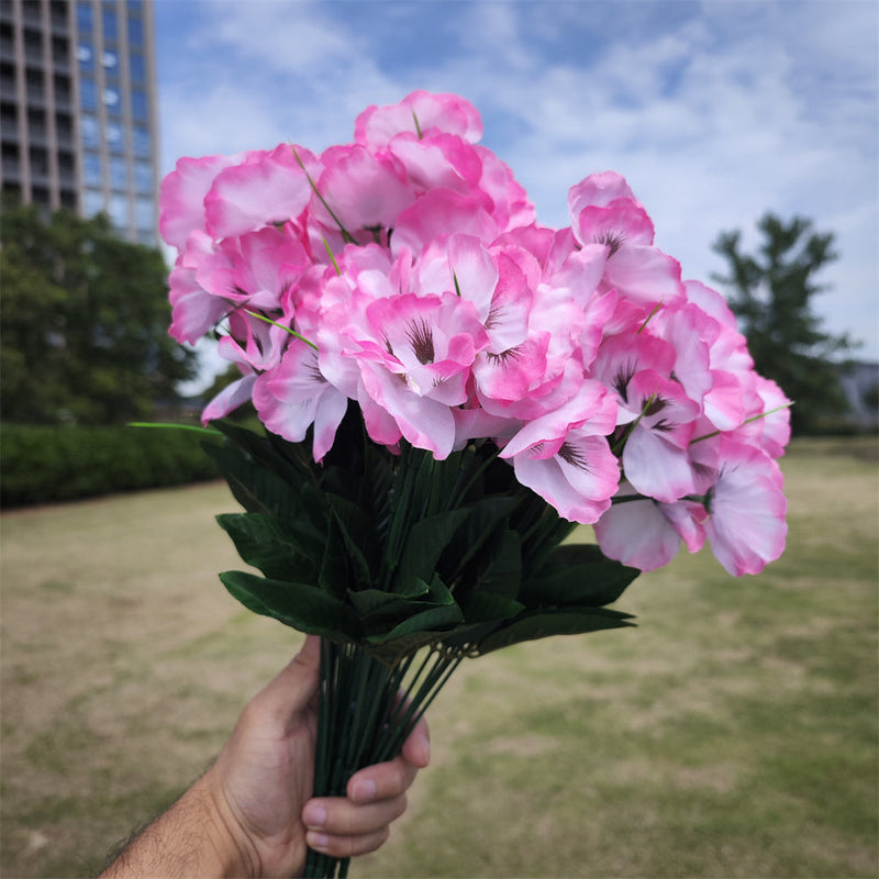 8 Pcs Silk Pansy Bushes Artificial Flowers UV Resistant Outdoor Plants