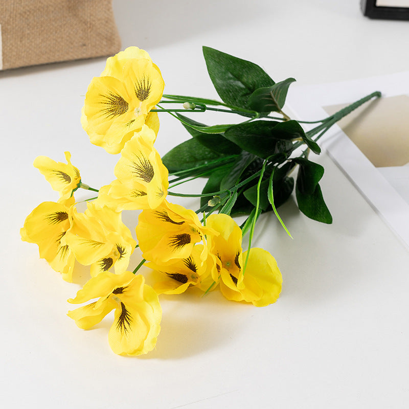 8 Pcs Silk Pansy Bushes Artificial Flowers UV Resistant Outdoor Plants