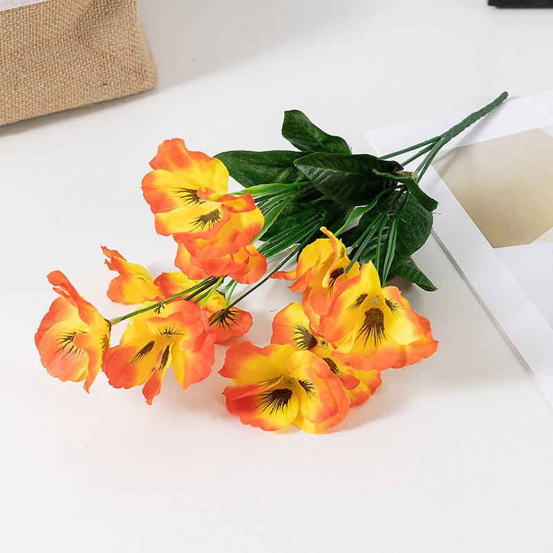 8 Pcs Silk Pansy Bushes Artificial Flowers UV Resistant Outdoor Plants