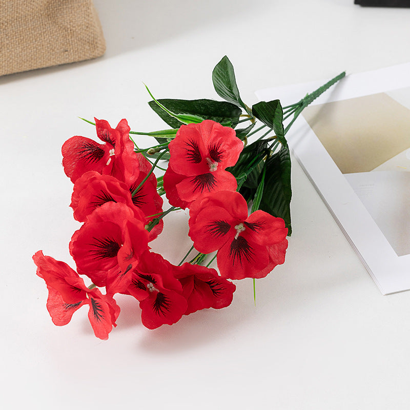8 Pcs Silk Pansy Bushes Artificial Flowers UV Resistant Outdoor Plants