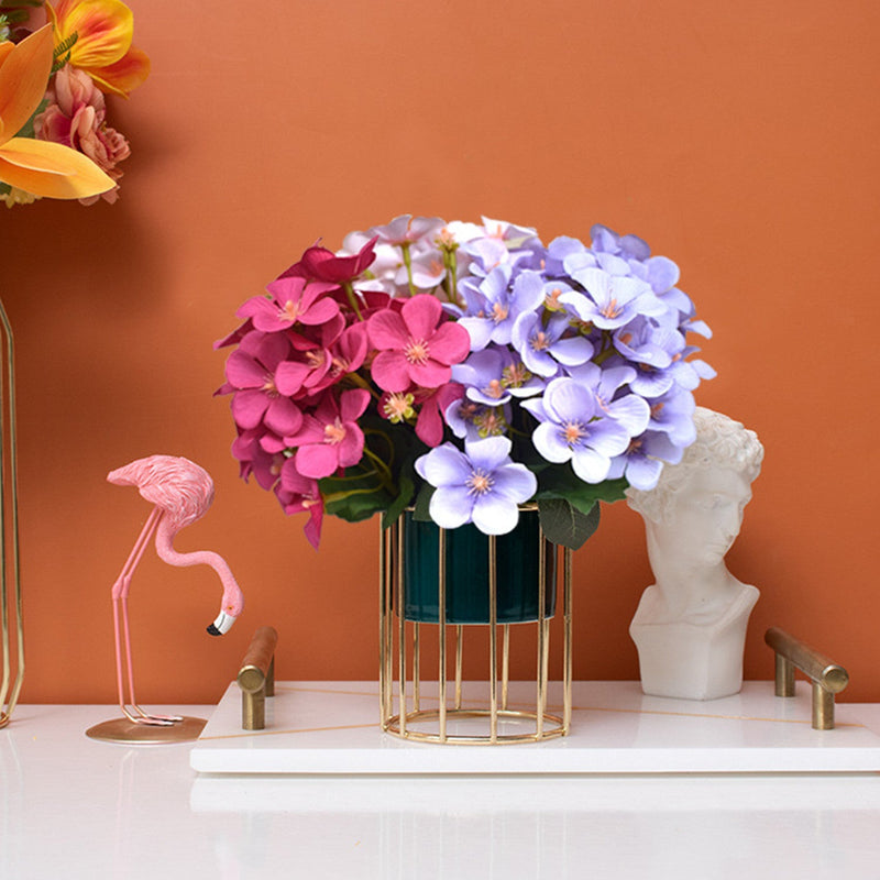 9 Inch Silk Begonia Bush Artificial Flowers Bulk Small Floral Arrangements