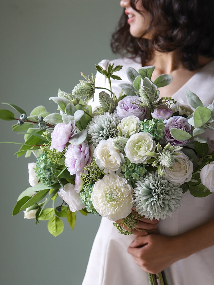 8 Colors Artificial Flower Bouquet 17 Inch Bulk Floral Arrangement