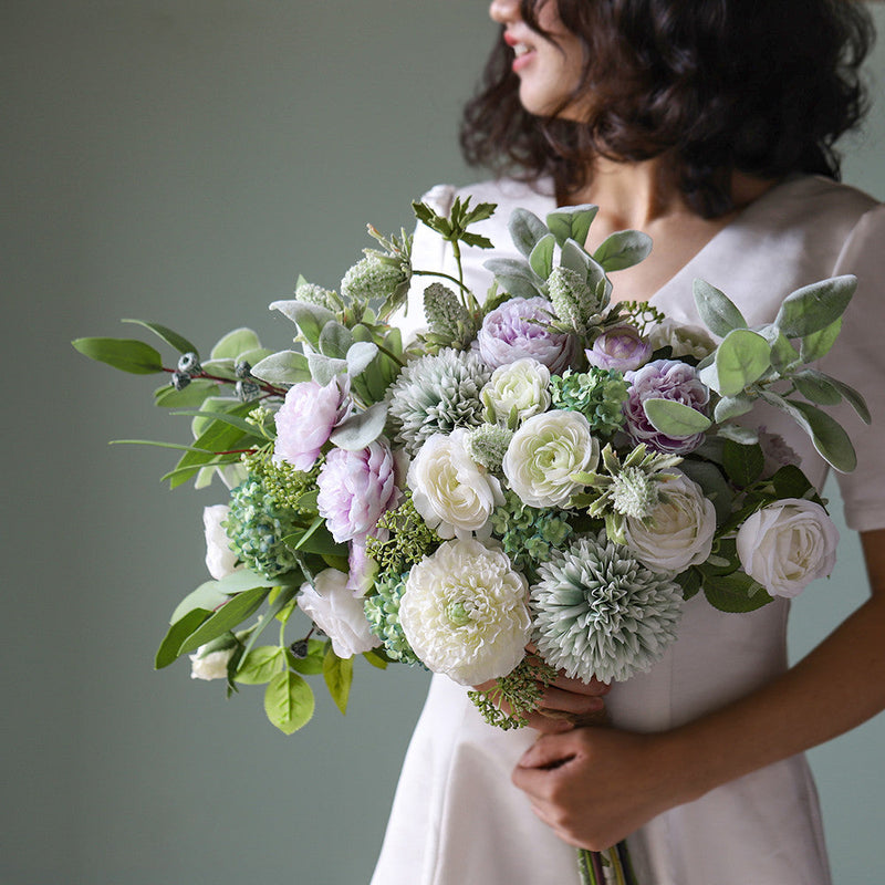 8 Colors Artificial Flower Bouquet 17 Inch Bulk Floral Arrangement