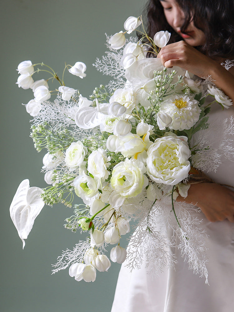 8 Colors Artificial Flower Bouquet 17 Inch Bulk Floral Arrangement