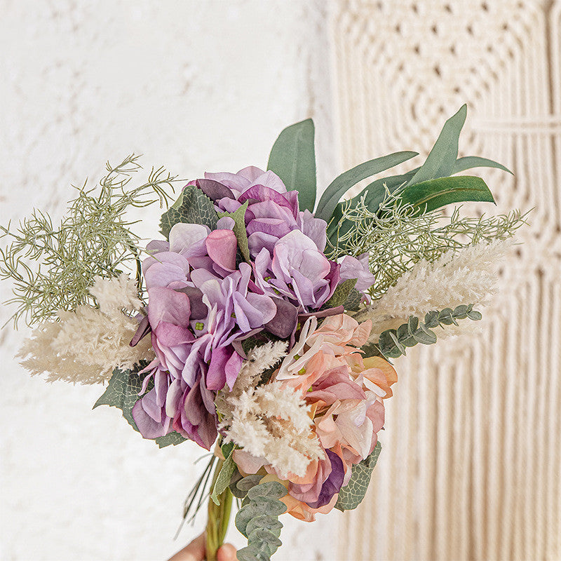 Artificial Hydrangea Flowers Bouquet 12 Inch Mixed Color Silk Bulk Arrangement 10 Pcs