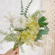 Artificial Hydrangea Flowers Bouquet 12 Inch Mixed Color Silk Bulk Arrangement 10 Pcs