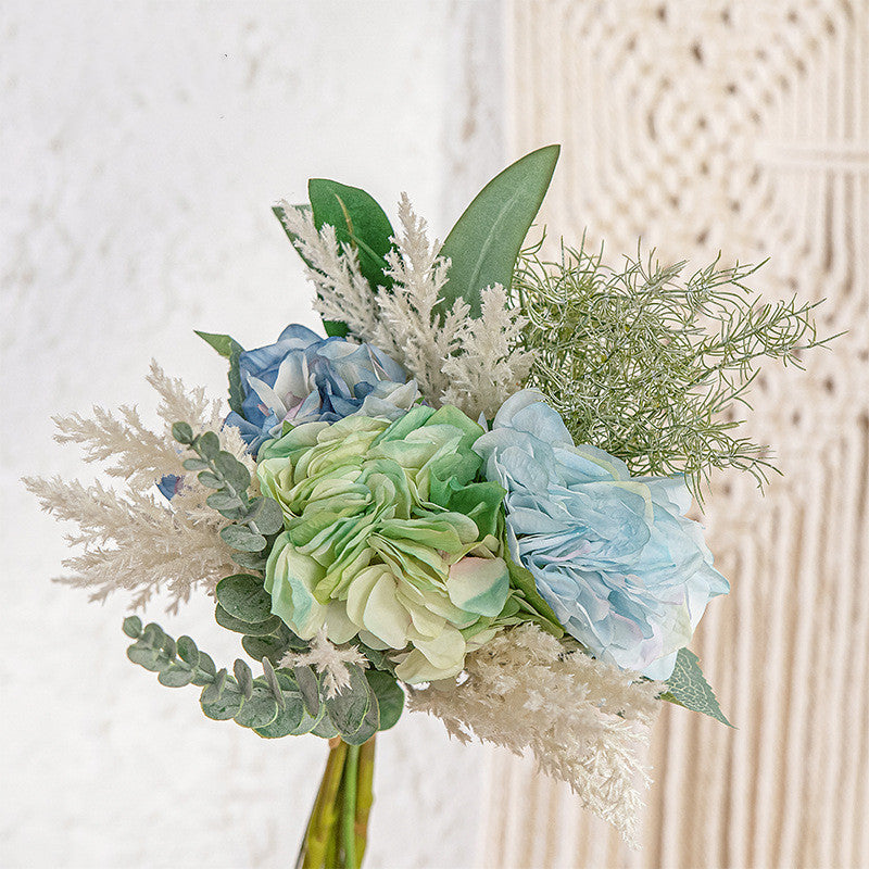 Artificial Hydrangea Flowers Bouquet 12 Inch Mixed Color Silk Bulk Arrangement 10 Pcs