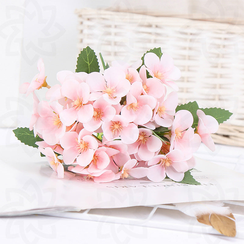 9 Inch Silk Begonia Bush Artificial Flowers Bulk Small Floral Arrangements