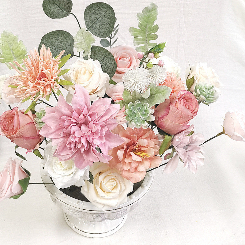 Artificial Flowers Combo Box Set, 50 Pcs Mixed Colors, Silk DIY Wedding Bouquet, Bridal Shower, Party, Home Decor