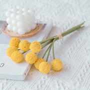 Artificial Ball Flowers Bouquet Craspedia Billy Mustard Yellow 10 Pcs Bulk Artificial Flowers