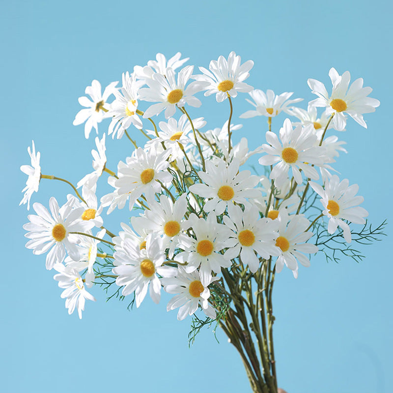 20 Inch Daisy Bouquet 10 Pcs Artificial Silk Flowers Stems Bulk Wholesale