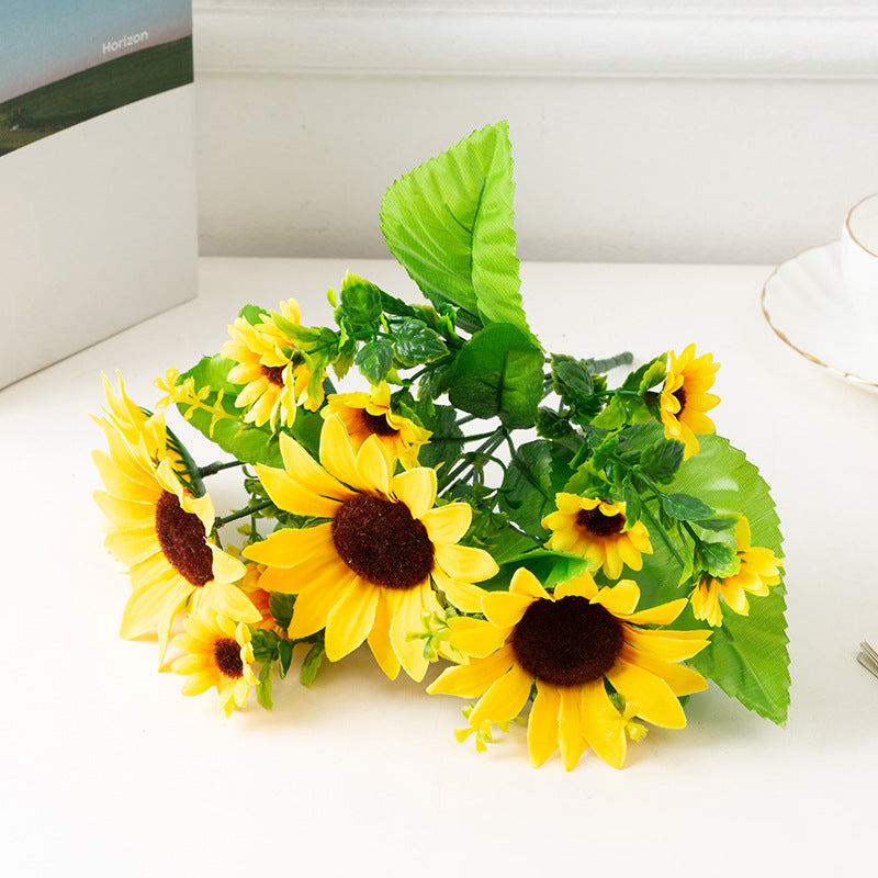 Artificial Sunflower Stems 12 Inch 10 Pcs Bulk Silk Sunflowers for Fall Indoor Outdoor Decoration