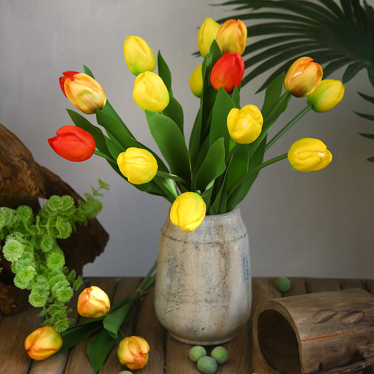 19 Inch Artificial Tulip Flowers 10 Pcs Real Touch Silk Tulip Stems Bulk Wholesale