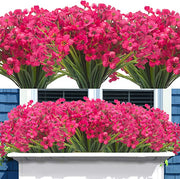 10 Pcs UV Resistant Faux Flowers for Outdoors Bulk Artificial Silk Flowers