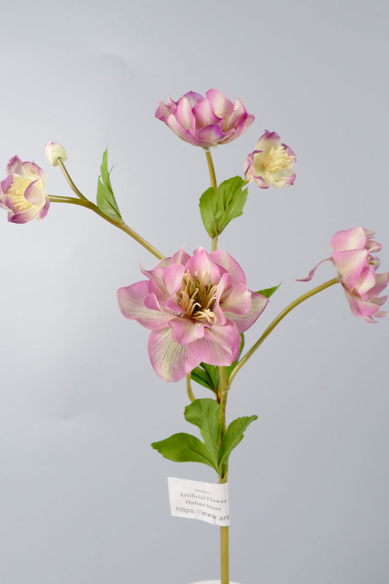 23 Inch Artificial Silk Helleborus Spray Branches 10 Pcs Bulk Wholesale