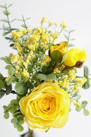 Artificial Flowers Bouquet Bundle with Greenery, Bulk Wholesale, Mixed Colors, Silk, Multiple Stems