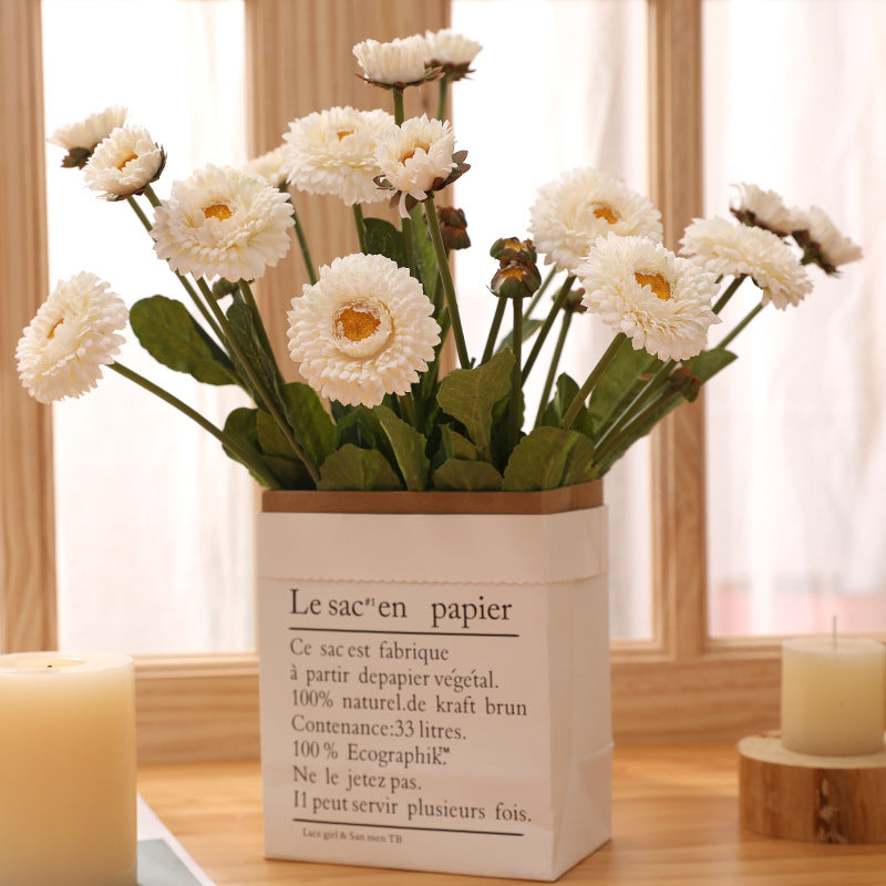 15 Inch Artificial Marigold Stems Calendula Spray Bulk 10 Pcs Silk Flowers