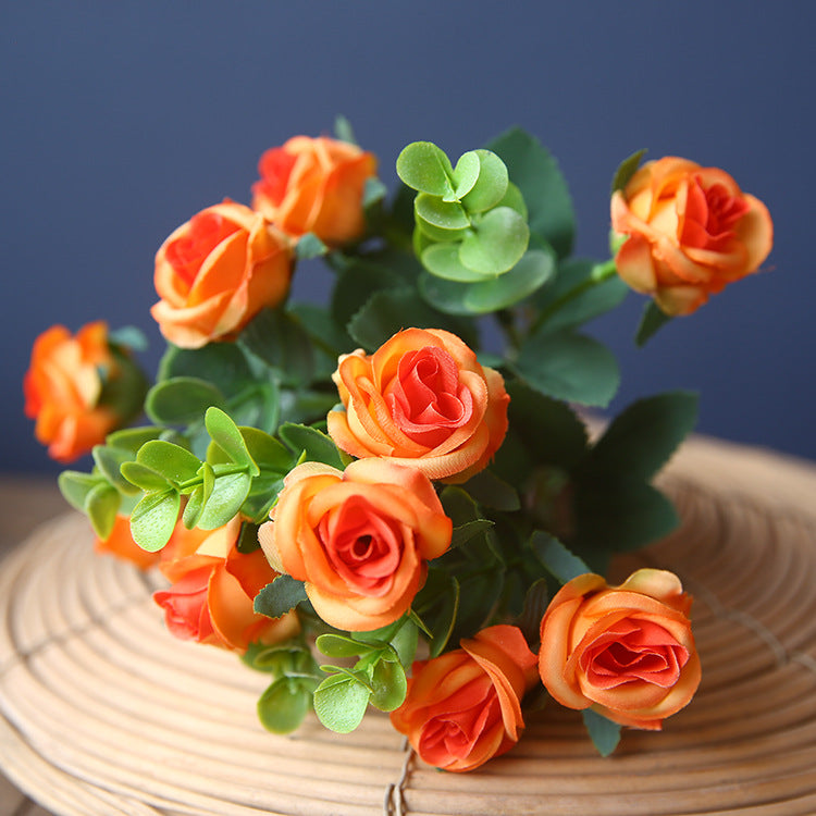 Miniature Artificial Silk Roses Bouquet Bush 2025 Upgrade, Small Decorative Flowers