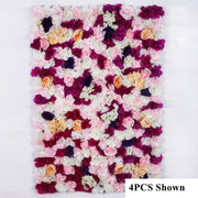 4 Pcs Artificial Silk Flowers for Backdrop Wall Decor, Bulk Set