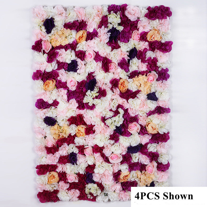 4 Pcs Artificial Silk Flowers for Backdrop Wall Decor, Bulk Set