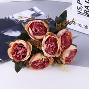 1 Bush 11 Inch Artificial Flowers Austin Rose Bouquet - Artificialmerch