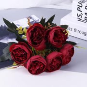 1 Bush 11 Inch Artificial Flowers Austin Rose Bouquet - Artificialmerch