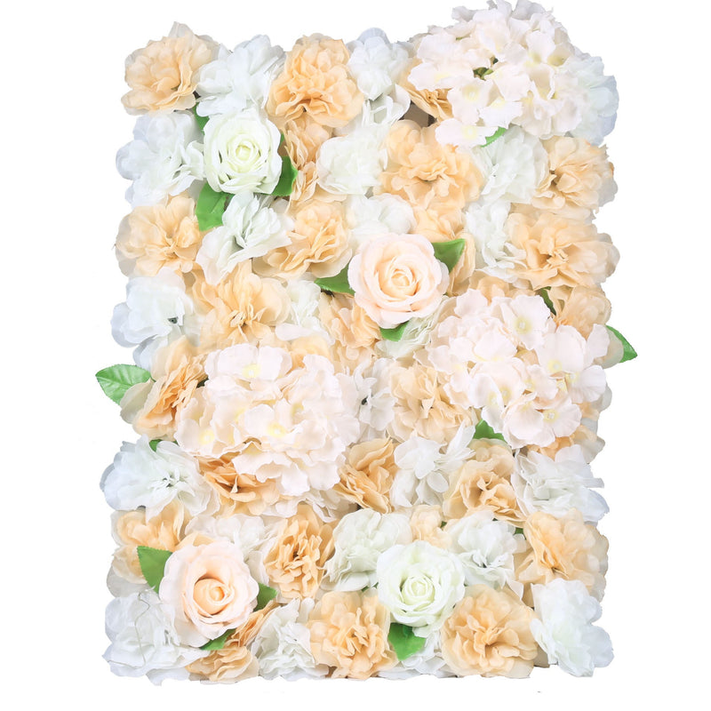 Artificial Flowers Backdrop 4 Panels 11 Sq Ft Peony Wall Mat UV Protected Artificial Floral Panel
