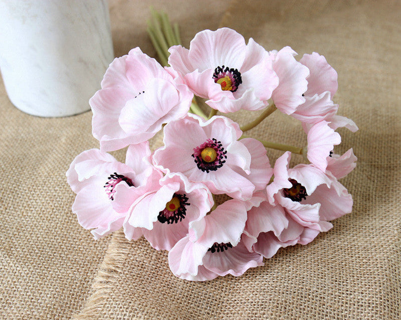 10 Pcs 13 Inch Artificial Poppy Flowers Bouquet Real Touch Stems Bulk Wholesale