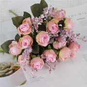 1 Bush 11 Inch Artificial Flowers Roses Bouquet - Artificialmerch