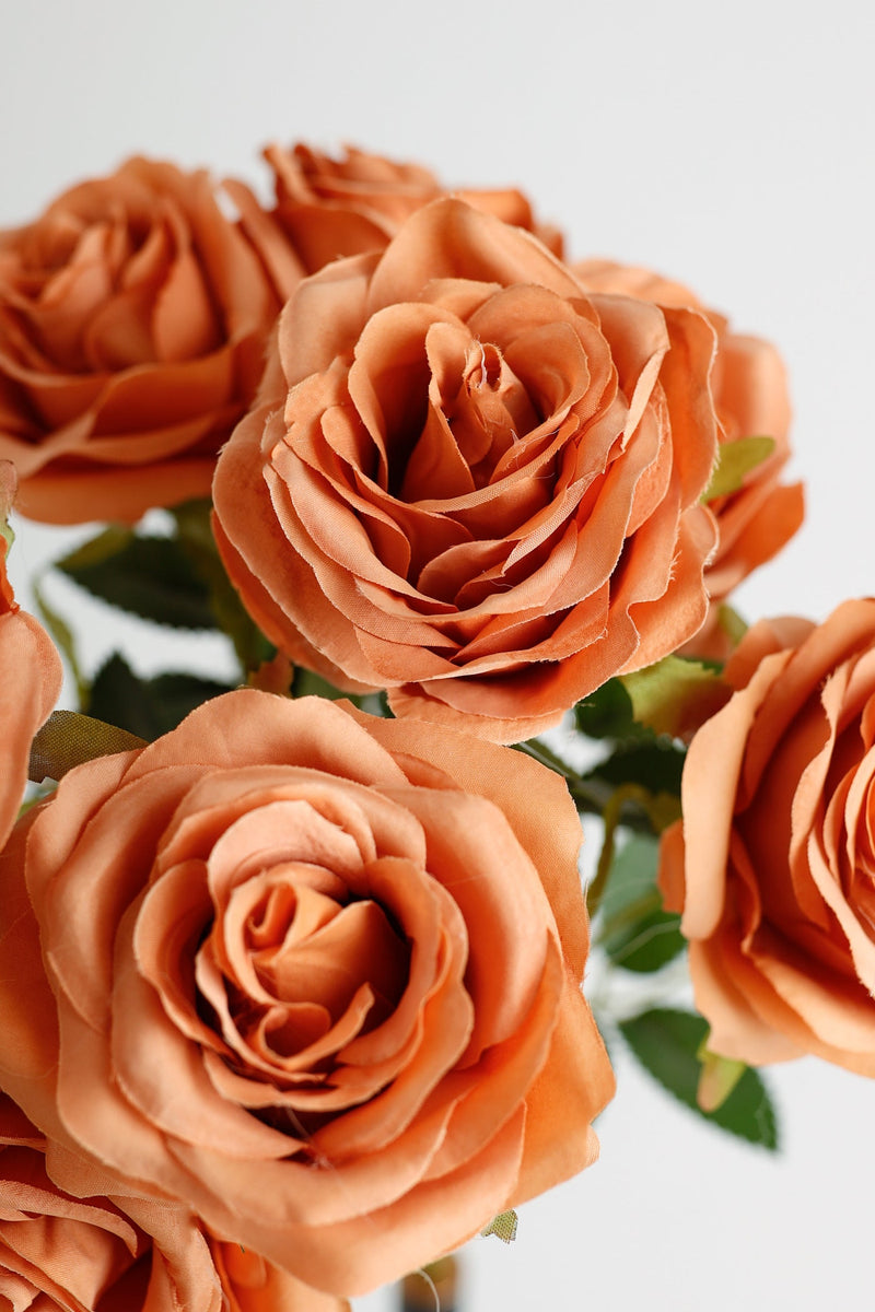 17 Inch Artificial Silk Rose Bush 1 Pc Fall Colors
