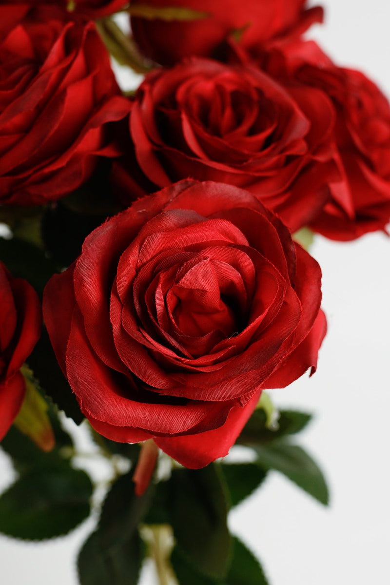 17 Inch Artificial Silk Rose Bush 1 Pc Fall Colors