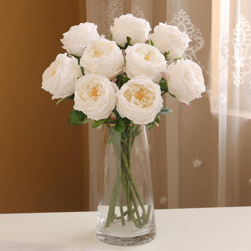 9 Pcs 17 Inch Real Touch Austin Rose Bouquet Artificial Flowers