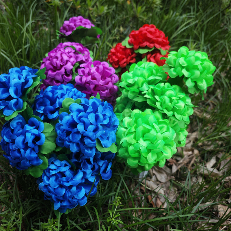 Artificial Cemetery Flowers Ball in Vase for Graves Memorial Arrangements Silk 12 Inch