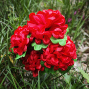 Artificial Cemetery Flowers Ball in Vase for Graves Memorial Arrangements Silk 12 Inch