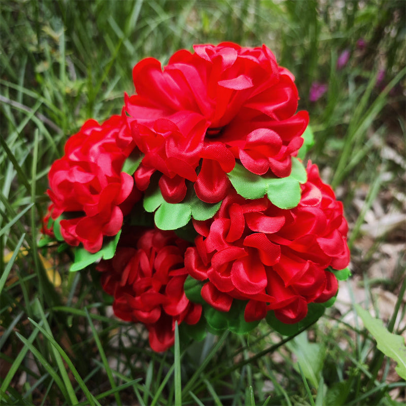 Artificial Cemetery Flowers Ball in Vase for Graves Memorial Arrangements Silk 12 Inch