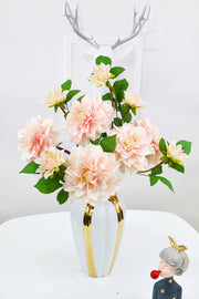 24 Inch Artificial Silk Dahlia Flowers 10 Stems Long Stem Wedding Bouquets Fall Decor