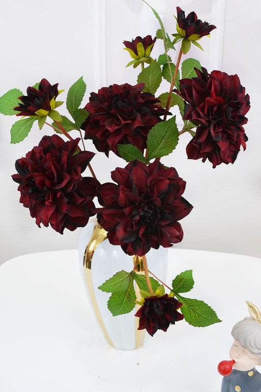 24 Inch Artificial Silk Dahlia Flowers 10 Stems Long Stem Wedding Bouquets Fall Decor