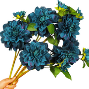 24 Inch Artificial Silk Dahlia Flowers 10 Stems Long Stem Wedding Bouquets Fall Decor