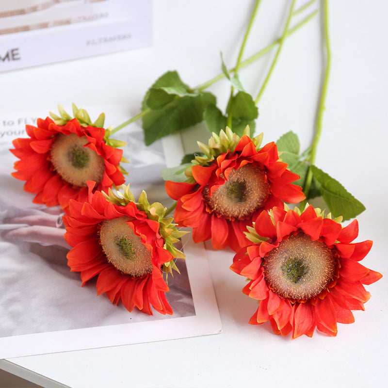 17 Inch Artificial Silk Sunflower Stems 10 Pcs Bulk Fall Autumn Wedding Garden Vase Decor