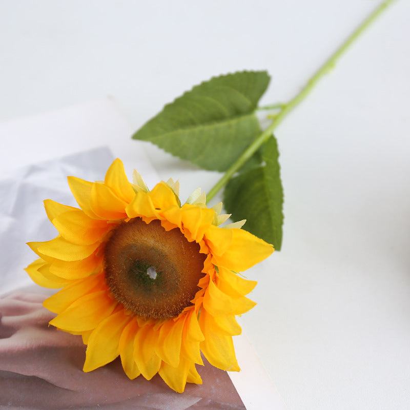 17 Inch Artificial Silk Sunflower Stems 10 Pcs Bulk Fall Autumn Wedding Garden Vase Decor
