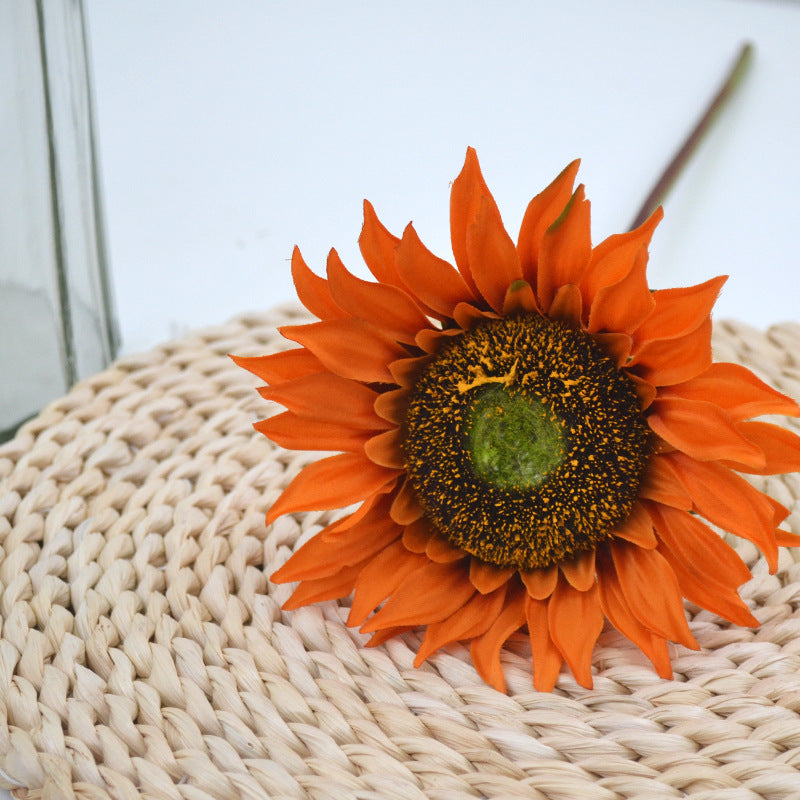 18 Inch Artificial Sunflower Stem Silk Flowers 1 Pc Yellow Bulk Arrangement