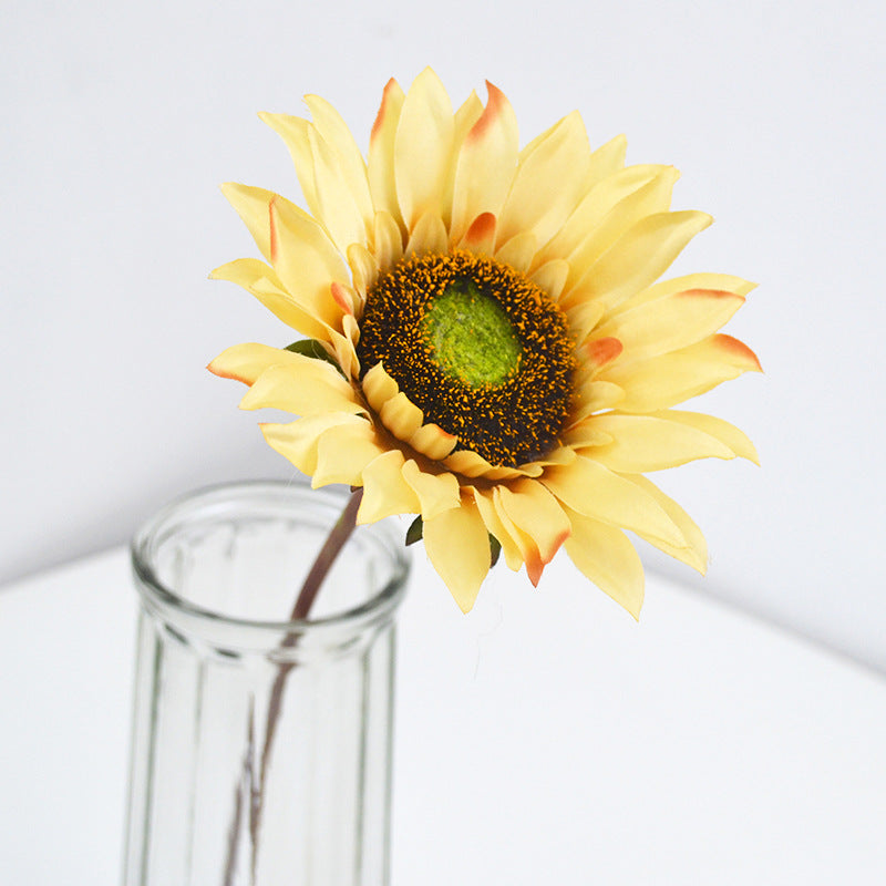 18 Inch Artificial Sunflower Stem Silk Flowers 1 Pc Yellow Bulk Arrangement